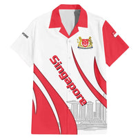 Singapore National Crest Family Matching Mermaid Dress and Hawaiian Shirt with City Skyline and Lion Design