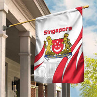 Singapore National Crest Garden Flag with City Skyline and Lion Design