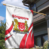 Singapore National Crest Garden Flag with City Skyline and Lion Design