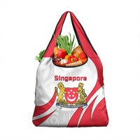 Singapore National Crest Grocery Bag with City Skyline and Lion Design
