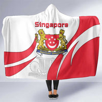 Singapore National Crest Hooded Blanket with City Skyline and Lion Design