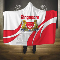 Singapore National Crest Hooded Blanket with City Skyline and Lion Design