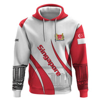 Singapore National Crest Hoodie with City Skyline and Lion Design