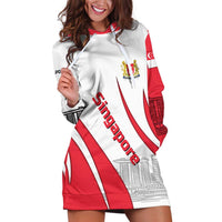 Singapore National Crest Hoodie Dress with City Skyline and Lion Design