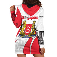 Singapore National Crest Hoodie Dress with City Skyline and Lion Design