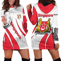 Singapore National Crest Hoodie Dress with City Skyline and Lion Design