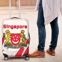 Singapore National Crest Luggage Cover with City Skyline and Lion Design