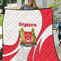 Singapore National Crest Quilt with City Skyline and Lion Design