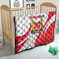 Singapore National Crest Quilt with City Skyline and Lion Design