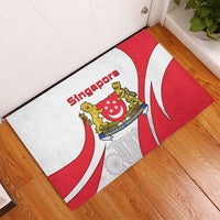 Singapore National Crest Rubber Doormat with City Skyline and Lion Design