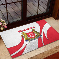Singapore National Crest Rubber Doormat with City Skyline and Lion Design