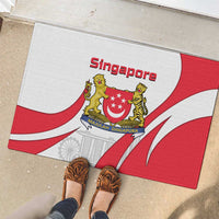 Singapore National Crest Rubber Doormat with City Skyline and Lion Design