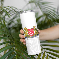 Singapore National Crest Skinny Tumbler with City Skyline and Lion Design