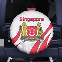Singapore National Crest Spare Tire Cover with City Skyline and Lion Design