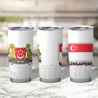 Singapore National Crest Tumbler Cup with City Skyline and Lion Design