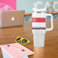 Singapore National Crest Tumbler With Handle with City Skyline and Lion Design