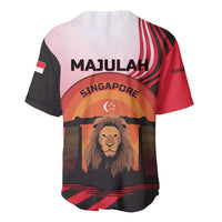 Singapore Lion Baseball Jersey with Sunset Marina Bay Design and National Flag