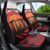 Singapore Lion Car Seat Cover with Sunset Marina Bay Design and National Flag