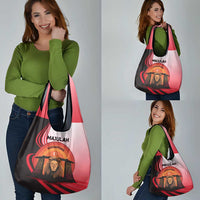 Singapore Lion Grocery Bag with Sunset Marina Bay Design and National Flag