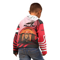 Singapore Lion Kid Hoodie with Sunset Marina Bay Design and National Flag