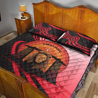 Singapore Lion Quilt Bed Set with Sunset Marina Bay Design and National Flag