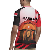 Singapore Lion Rugby Jersey with Sunset Marina Bay Design and National Flag