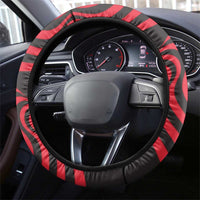 Singapore Lion Steering Wheel Cover with Sunset Marina Bay Design and National Flag