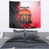 Singapore Lion Tapestry with Sunset Marina Bay Design and National Flag
