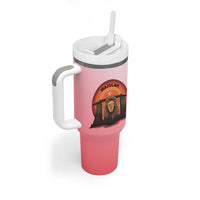 Singapore Lion Tumbler With Handle with Sunset Marina Bay Design and National Flag