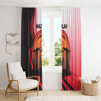 Singapore Lion Window Curtain with Sunset Marina Bay Design and National Flag