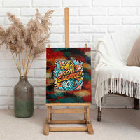 Singapore Merlion Canvas Wall Art with Graffiti Art Style and National Flag