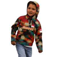 Singapore Merlion Kid Hoodie with Graffiti Art Style and National Flag