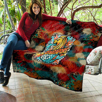 Singapore Merlion Quilt with Graffiti Art Style and National Flag