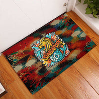 Singapore Merlion Rubber Doormat with Graffiti Art Style and National Flag