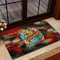 Singapore Merlion Rubber Doormat with Graffiti Art Style and National Flag