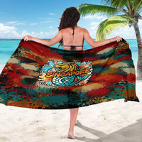 Singapore Merlion Sarong with Graffiti Art Style and National Flag
