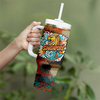 Singapore Merlion Tumbler With Handle with Graffiti Art Style and National Flag