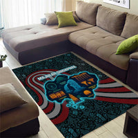 Singapore Area Rug with National Icons and Majulah Singapura Script