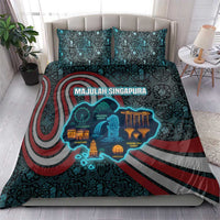 Singapore Bedding Set with National Icons and Majulah Singapura Script