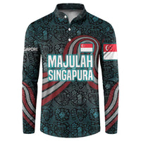 Singapore Button Sweatshirt with National Icons and Majulah Singapura Script