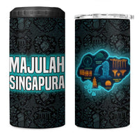 Singapore 4 in 1 Can Cooler Tumbler with National Icons and Majulah Singapura Script