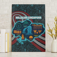 Singapore Canvas Wall Art with National Icons and Majulah Singapura Script