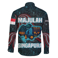 Singapore Family Matching Mermaid Dress and Hawaiian Shirt with National Icons and Majulah Singapura Script