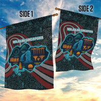 Singapore Garden Flag with National Icons and Majulah Singapura Script