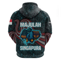 Singapore Hoodie with National Icons and Majulah Singapura Script