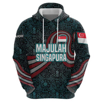 Singapore Hoodie with National Icons and Majulah Singapura Script