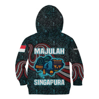 Singapore Kid Hoodie with National Icons and Majulah Singapura Script