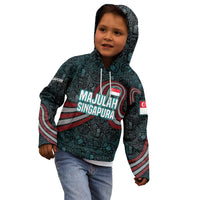 Singapore Kid Hoodie with National Icons and Majulah Singapura Script