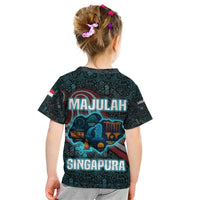 Singapore Kid T Shirt with National Icons and Majulah Singapura Script