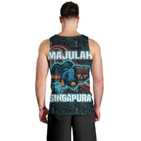 Singapore Men Tank Top with National Icons and Majulah Singapura Script